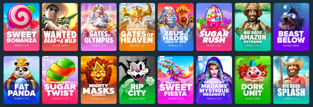The captivating array of slot games awaits at Stake Casino.